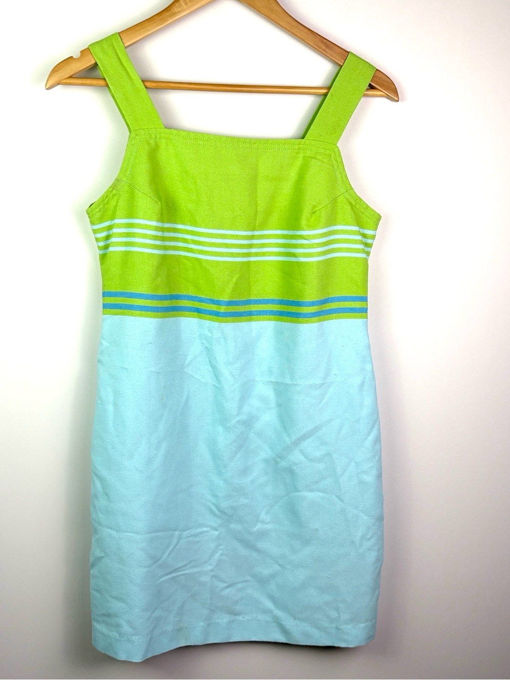 GAP 90s/00s vintage Green and Light Blue Stripe Sundress size 4